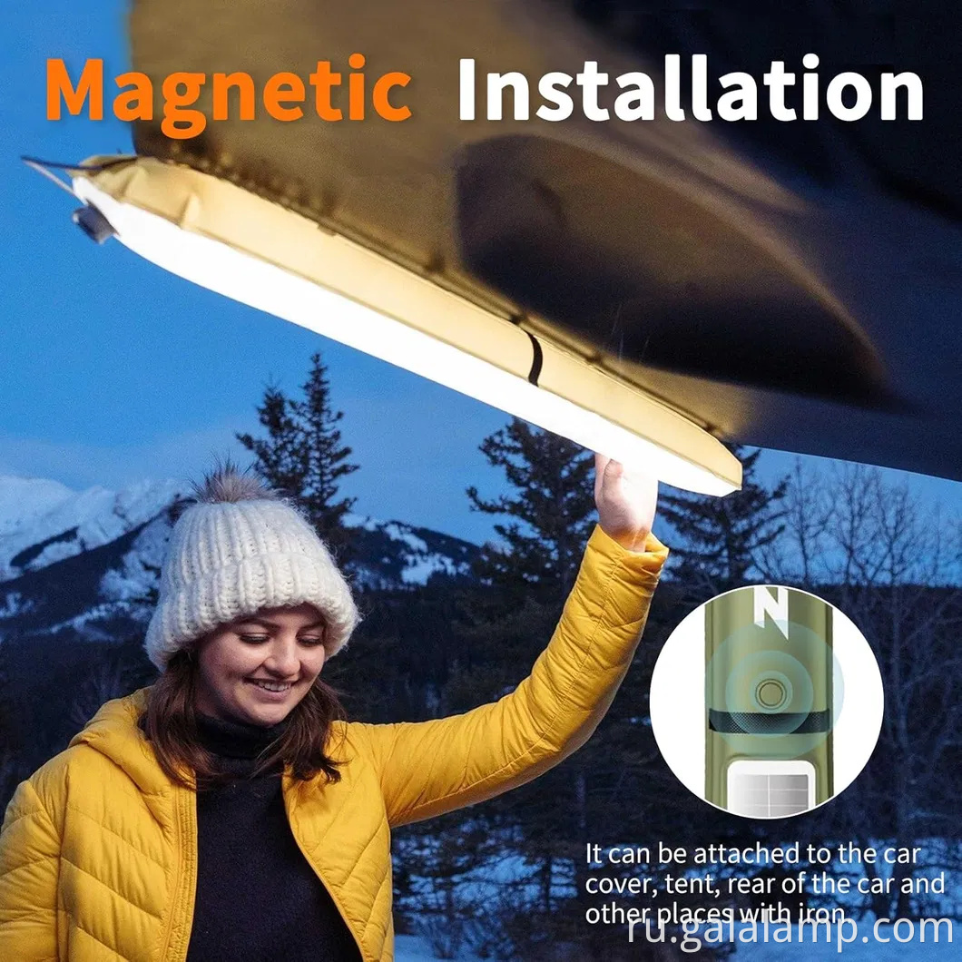 Надувной солнечный лагерь, USB -перезаряжаемый, 4 режима освещения, водонепроницаемый, портативный и легкий свет IP66